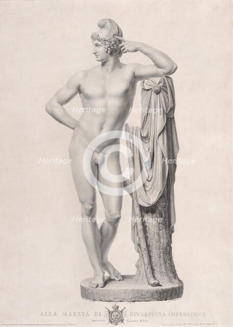Paris leaning on a tree stump, 1817. Creators: Giovanni Battista Balestra, Giovanni Tognolli.