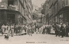 Paris, Montmartre. La rue Burq. Post card, 1900s. Creator: Anonymous