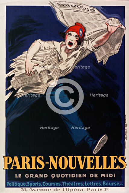 Paris-Nouvelles, le grand quotidien de Midi , 1931. Creator: D'Ylen, Jean (1886-1938).