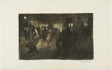 Paris, Night, 1903. Creator: Theophile Alexandre Steinlen
