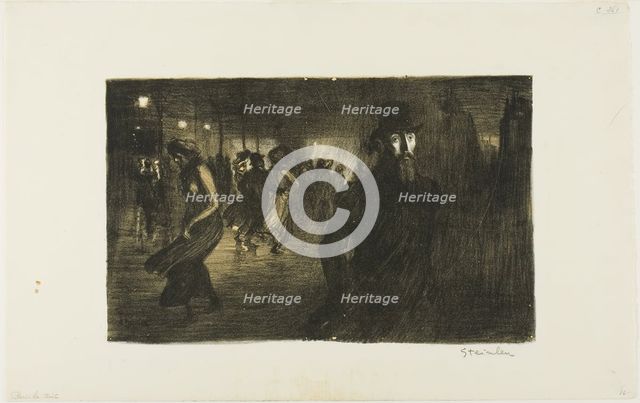 Paris, Night, 1903. Creator: Theophile Alexandre Steinlen.