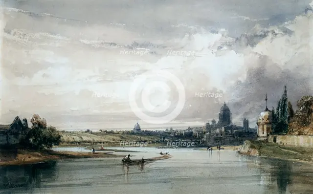 'Paris Seen from Afar', c1835-1900. Artist: William Callow