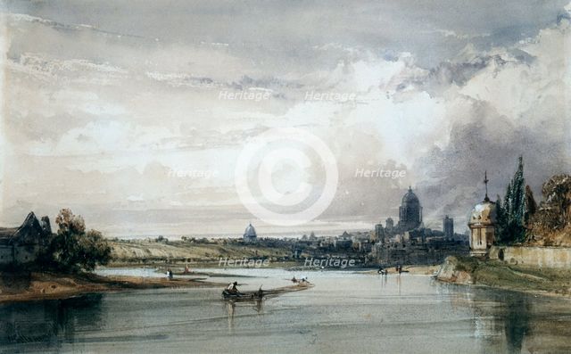 'Paris Seen from Afar', c1835-1900. Artist: William Callow
