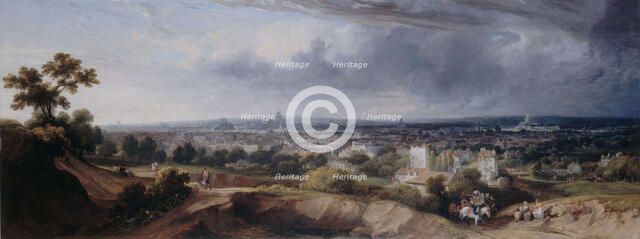 Paris, seen from the heights of Montmartre, 1822. Creator: Arnald, George (1763-1841).