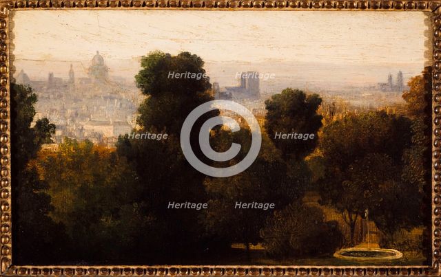 Paris seen from the heights of Belleville, around 1840, current 19th arrondissement. Creator: Unknown.