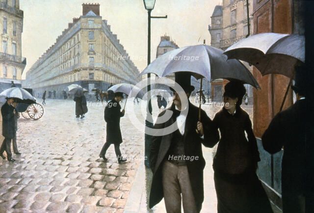 'Paris Street in Rainy Weather', 1877. Creator: Gustave Caillebotte.