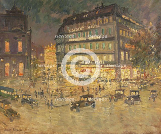 Paris, Place de l'Opéra, Opéra Garnier. Creator: Korovin, Alexey Konstantinovich (1897-1950).