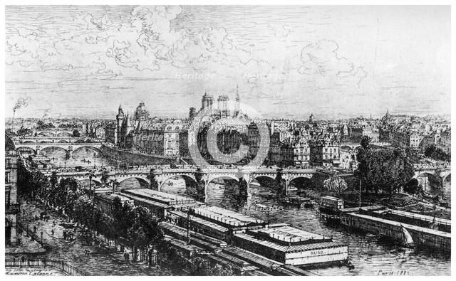 'Paris Pris du Louvre', c1850-1895 (1924). Artist: Maxime Lalanne