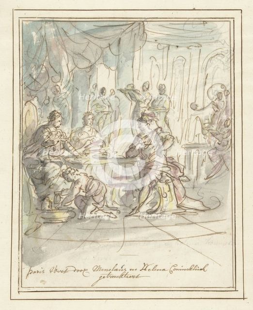 Paris welcomed by Menelaus and Helena, 1677-1755. Creator: Elias van Nijmegen.