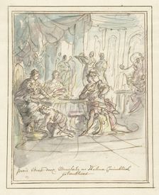 Paris welcomed by Menelaus and Helena, 1677-1755. Creator: Elias van Nijmegen