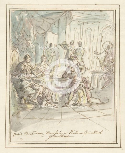 Paris welcomed by Menelaus and Helena, 1677-1755. Creator: Elias van Nijmegen.