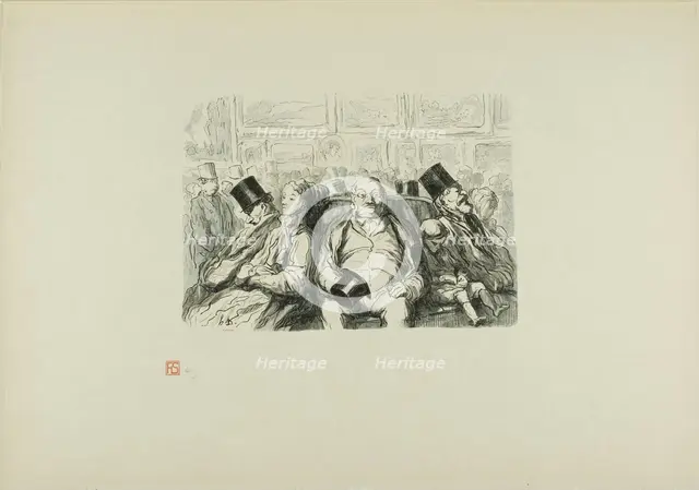 Paris, The great Art exhibition: In the Great Salon, A moment of reflection, 1868, printed 1920. Creator: Etienne Carjat.
