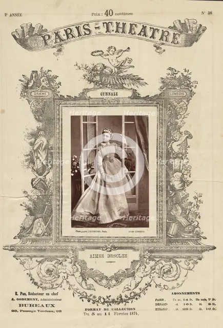 Paris Theatre: Aimee Desolee, 1874. Creator: Alphonse J. Liébert.