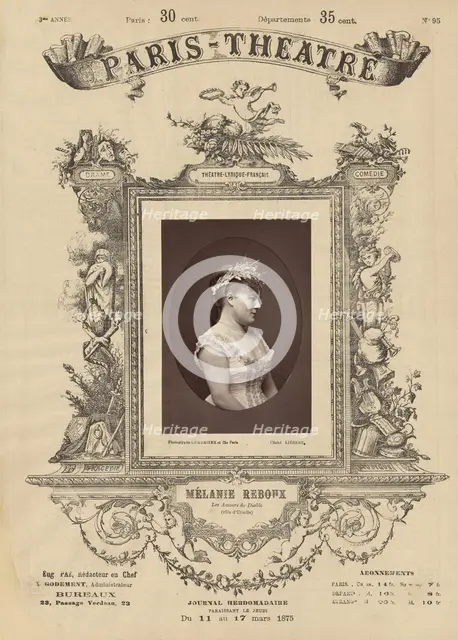 Paris Theatre: Melanie Reboux, 1875. Creator: Alphonse J. Liébert.