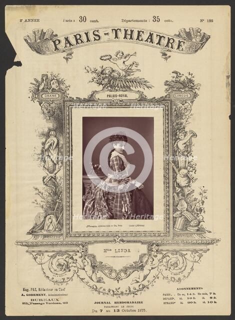 Paris Theatre: Mlle. Linda, 1875. Creator: Alphonse J. Liébert.