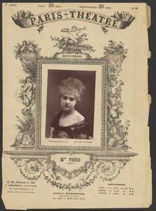 Paris Theatre: Mme. Théo, 1874. Creator: Gaston & Mathieu & Cie