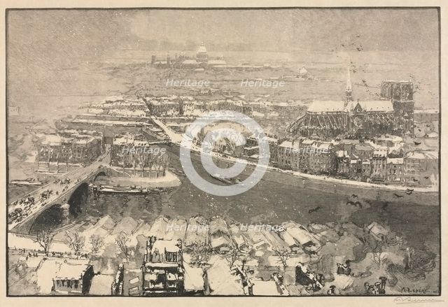 Paris under Snow, 1890. Creator: Auguste Louis Lepère (French, 1849-1918).