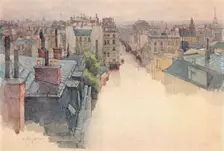 Paris viewed from Montmartre 1915. Artist: Eugene Bejot