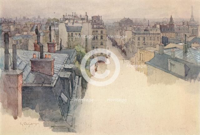 'Paris viewed from Montmartre', 1915. Artist: Eugene Bejot.