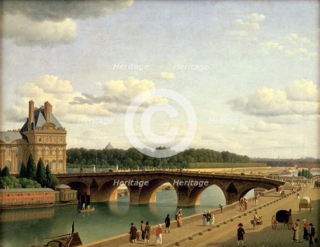 'Paris, view of the Pont Royal, Quai Voltaire', 1812.  Artist: CW Eckersberg