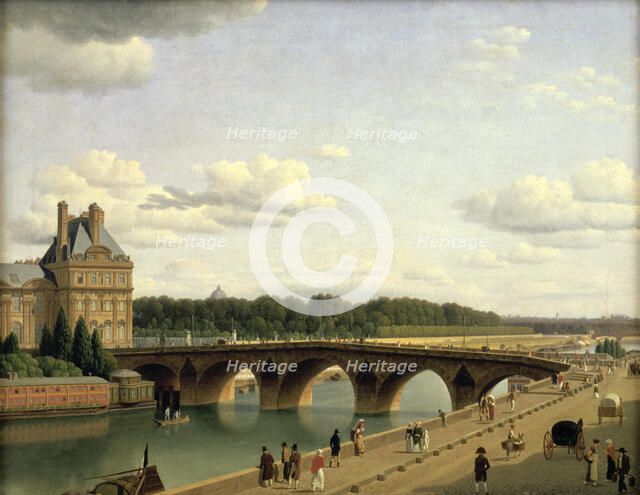 'Paris, view of the Pont Royal, Quai Voltaire', 1812.  Artist: CW Eckersberg