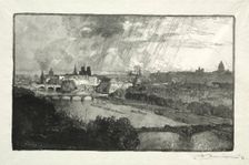 Paris, vu du Pavillon de Flore, 1890. Creator: Auguste Louis Lepère (French, 1849-1918)