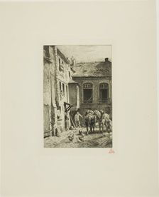 Parisian Courtyard, 1865. Creator: Charles Emile Jacque