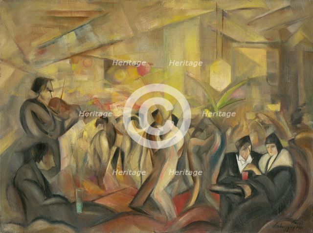 Parisian café, 1930. Creator: Zolo Palugyay.