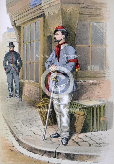 Parisian Civic Guard', 1887. Artist: A Lemercier