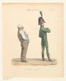 Parisian customs: Are you pleased with yourself? 1825. Creator: Edme Jean Pigal