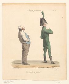 Parisian customs: Are you pleased with yourself? 1825. Creator: Edme Jean Pigal