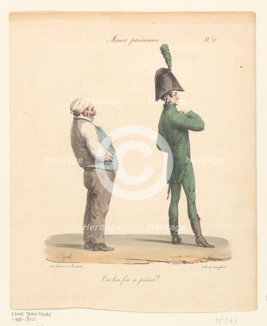 Parisian customs: 'Are you pleased with yourself?', 1825. Creator: Edme Jean Pigal.