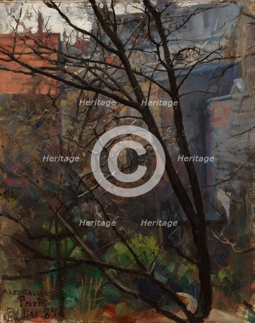 Parisian backyard, 1884. Creator: Akseli Gallen-Kallela.