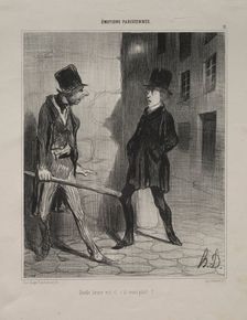 Parisian Emotions, plate 11: What Time is it Please?, 24 November 1839. Creator: Honoré Daumier (French, 1808-1879); Aubert