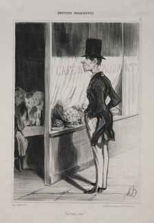 Parisian Emotions, plate 3: I Have Three Sous!, 1839. Creator: Honoré Daumier (French, 1808-1879)