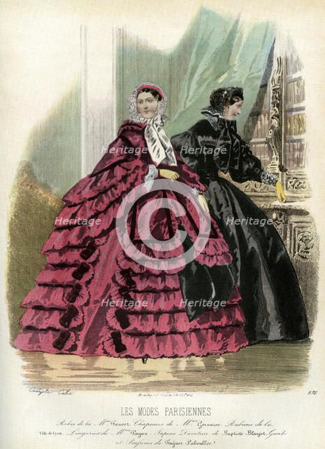 Parisian fashions of the 19th century, 1857 (1938). Artist: Unknown