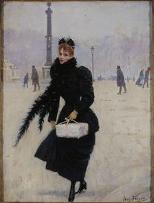 Parisian on the Place de la Concorde, c1885. Creator: Jean Beraud
