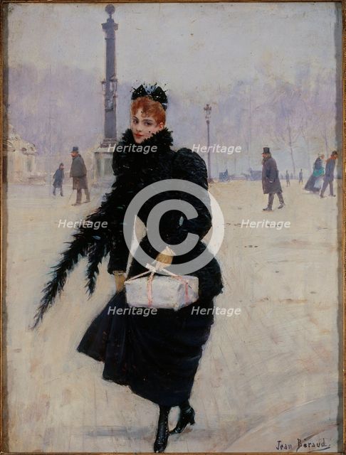 Parisian on the Place de la Concorde, c1885. Creator: Jean Beraud.