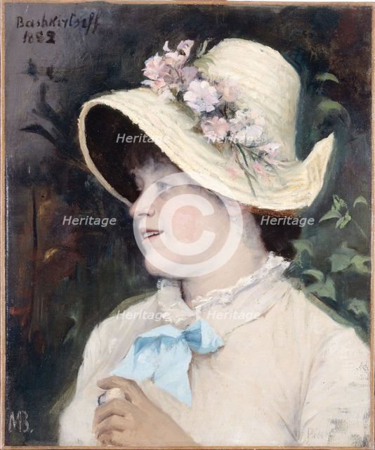 Parisian woman (Portrait of Irma), 1882. Artist: Bashkirtseva, Maria Konstantinovna (1860-1884)
