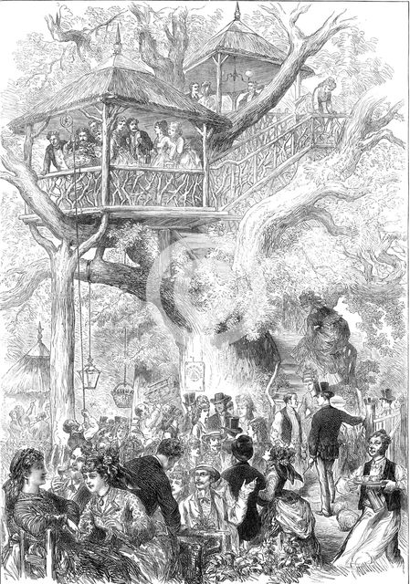 Parisians at Sceaux: dining in a tree, 1872. Creator: Unknown.