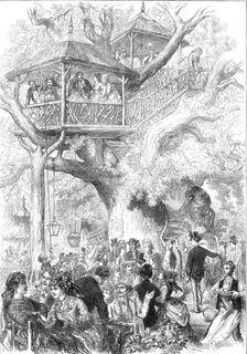 Parisians at Sceaux: dining in a tree, 1872. Creator: Unknown