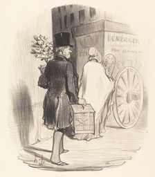 Parisien transportant dans un autre quartier ses dieux Lares, 1847. Creator: Honore Daumier