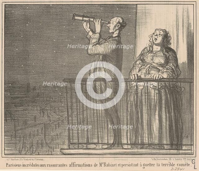 Parisiens incrédules ..., 19th century. Creator: Honore Daumier.