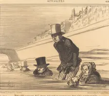 Parisiens prenant déjà leurs précautions pour ne pas être rôtis par la comète, 1857. Creator: Honore Daumier