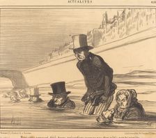 Parisiens prenant déjà leurs précautions pour ne pas être rôtis par la comète, 1857. Creator: Honore Daumier