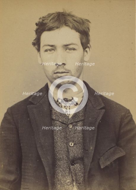 Parisis. Charles. 20 ans, né à Aubervilliers (Seine). Tailleur d'habits. Outrages anarchis..., 1893. Creator: Alphonse Bertillon.