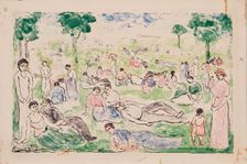 Park With Figures, 1908. Creator: Abraham Walkowitz