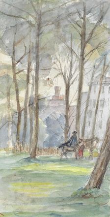 Park with figures on horseback, 1834-1911. Creator: Jozef Israels