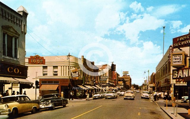 Park Avenue from A Street, Idaho Falls, Idaho, USA, 1959. Artist: Unknown