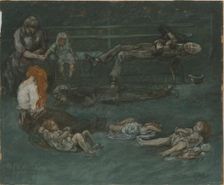 Park Bench At Night, 1909. Creator: Jerome Myers